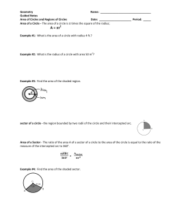 Guided Notes - Area of Circles and Regions of Circles