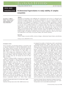 dimensional hypervolumes to study stability of complex ecosystems
