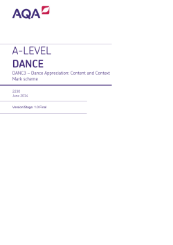 A-level Dance Mark scheme Unit 03 - Dance Appreciation