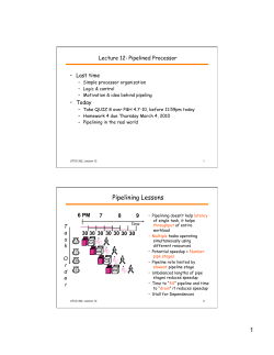 1 Pipelining Lessons