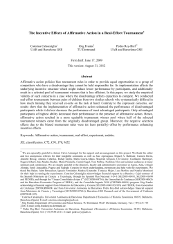 The Incentive Effects of Affirmative Action in a Real-Effort
