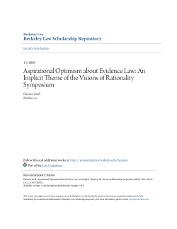 Aspirational Optimism about Evidence Law: An Implicit Theme of the