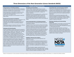 Three Dimensions of the Next Generation Science Standards (NGSS)