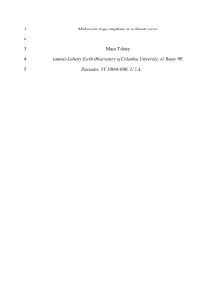 Mid-ocean ridge eruptions as a climate valve 1 2 Maya Tolstoy 3