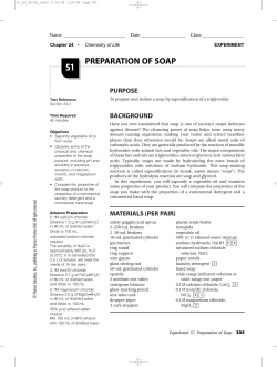 preparation of soap - Science Curriculum