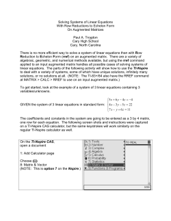 Solving Systems of Linear Equations With Row