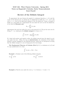 Calculus II Lecture Outlines