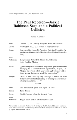 The Paul Robeson - Jackie Robinson Saga and a