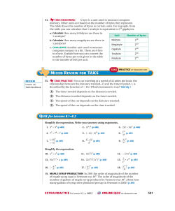 QUIZ for Lessons 8.1&ndash;8.2 MIXED REVIEW FOR TAKS