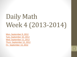 Daily Math Week 4 (2013