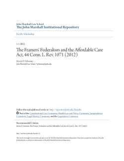 The Framers` Federalism and the Affordable Care Act, 44 Conn. L
