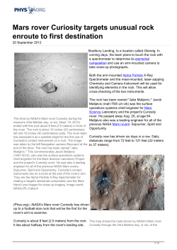 Mars rover Curiosity targets unusual rock enroute to first