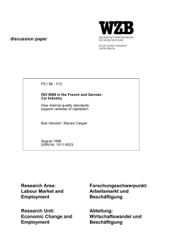 ISO 9000 in the French and German Car Industry