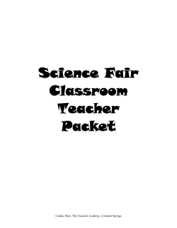 Science Fair Classroom Teacher Packet