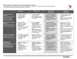 NTN Knowledge and Thinking Rubric for Scientific Research, Grade