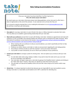 Note Taking Accommodation Procedures