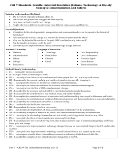 Unit 7 Standards- Growth: Industrial Revolution