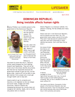 DOMINICAN REPUBLIC: Being invisible affects human rights Jessica