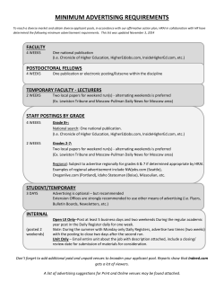 MINIMUM ADVERTISING REQUIREMENTS