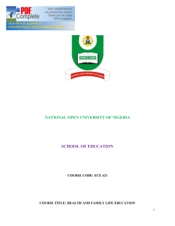 ECE 421 Health and Family Life Education