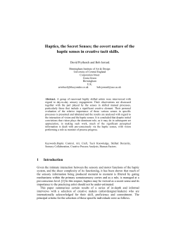 Haptics, the Secret Senses