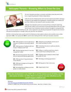 Helicopter Parents&mdash;Knowing When to Draw the Line