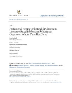 Professional Writing in the English Classroom