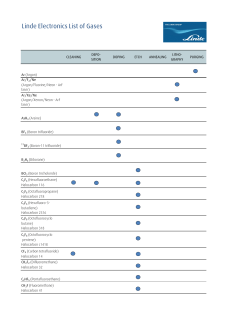Linde Electronics List of Gases