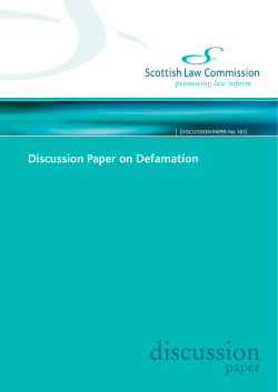 Discussion Paper on Defamation
