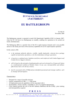 eu battlegroups - Council of the European Union