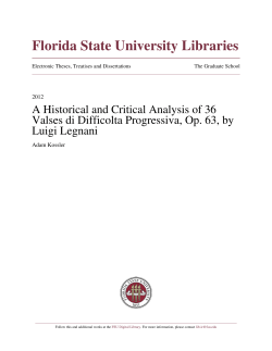 A Historical And Critical Analysis Of 36 Valses Di