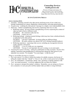 Active Listening and Problem Solving Skills