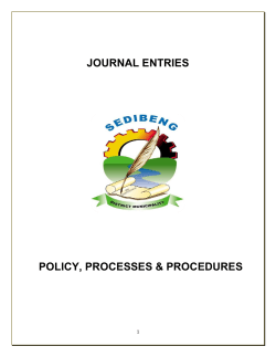 Journal entry Policy - Sedibeng District Municipality