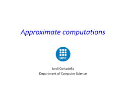 Approximate computations - Computer Science Department