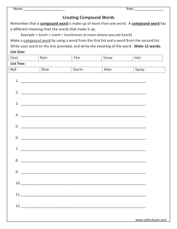 Creating Compound Words