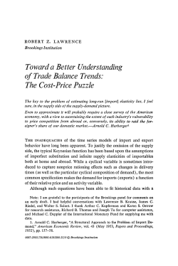 Toward a Better Understanding of Trade Balance Trends: The Cost