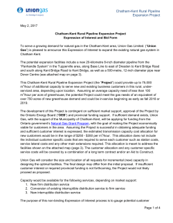 Chatham-Kent Rural Pipeline Expansion Project Expression of