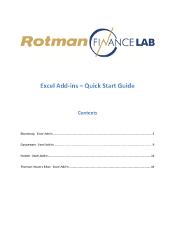 Excel Add-ins &ndash; Quick Start Guide