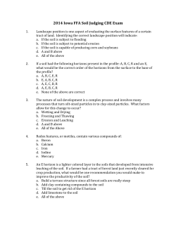 2014 Soils CDE - Iowa FFA Association