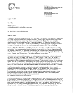 8/31/10 DLA Piper LEGAL threats on behalf of Gro-Well