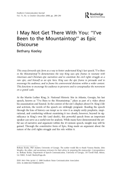 I May Not Get There With You: ``I`ve Been to the