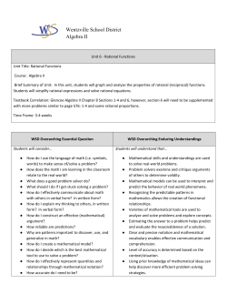 Algebra II: Unit 6: Rational Functions.docx