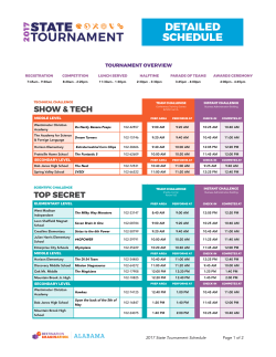 Schedule - for Website