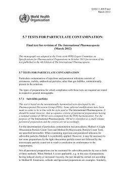 5.7 tests for particulate contamination