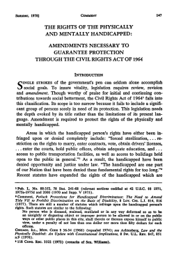 Rights of the Physically and Mentally Handicapped