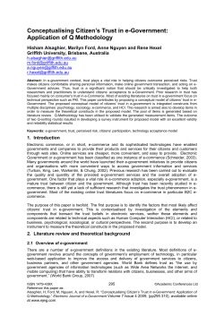 Conceptualising Citizen`s Trust in e