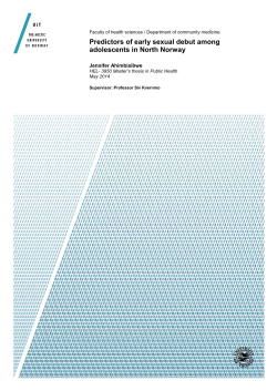 Predictors of early sexual debut among adolescents in North