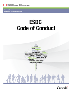ESDC Code of Conduct - Employment and Social Development