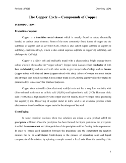 The Copper Cycle - Faculty Web Pages