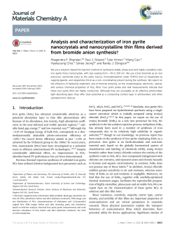 Analysis and characterization of iron pyrite nanocrystals and